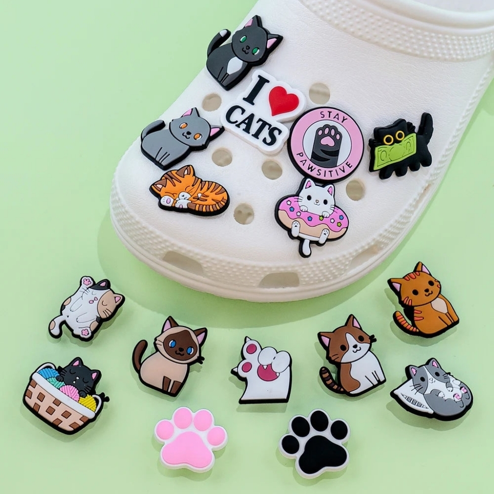 💖 3 Charms for $9💖 Orange Tabby Cat  Cute Kitty Croc Jibbitz Charm - Picture 3 of 5
